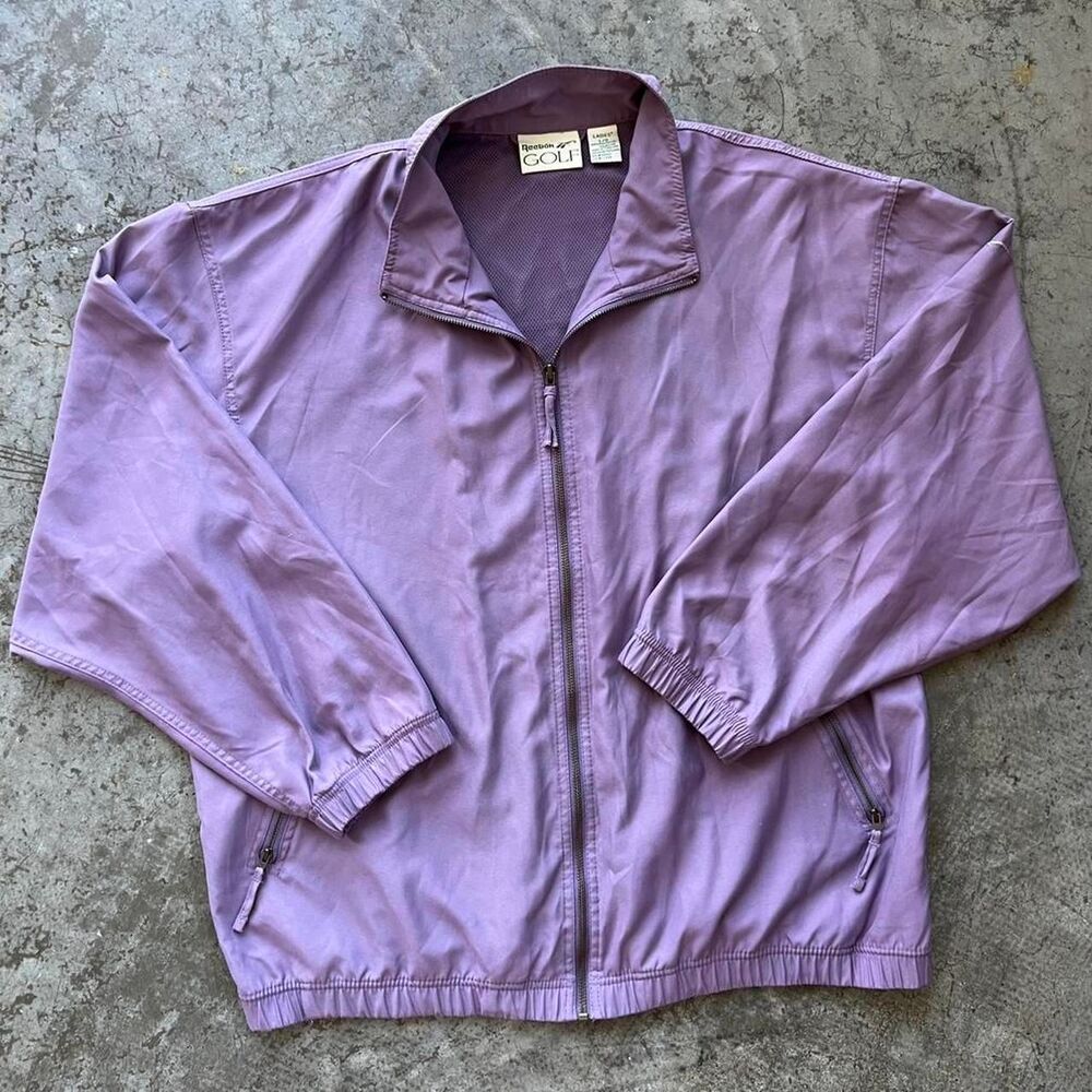Reebok Purple Golf Lightweight Jacket Zip-Up Ladies Vintage Sporty Windbreaker